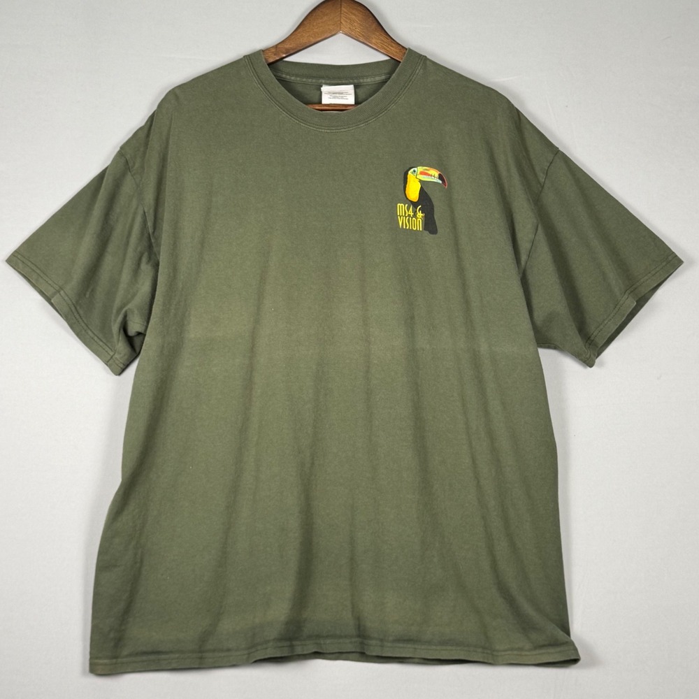 Port and Company T-Shirt Adult XL Green NWOT Toucan MS4 & Vision Cotton Tee